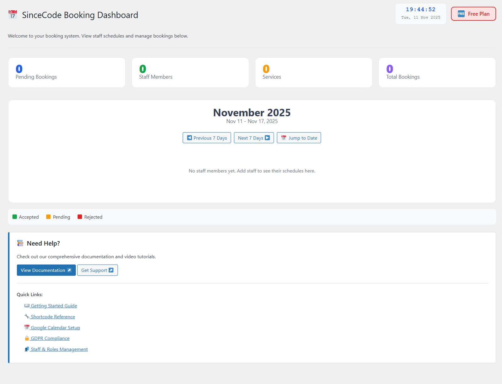 SinceCode Booking Dashboard